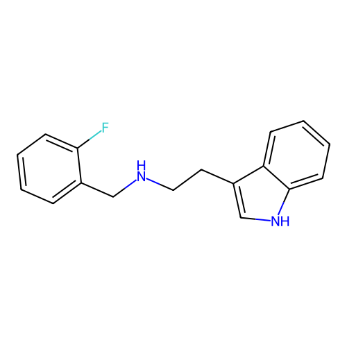 N-(2-fluorobenzyl)-2-(1H-indol-3-yl)ethanamine structure