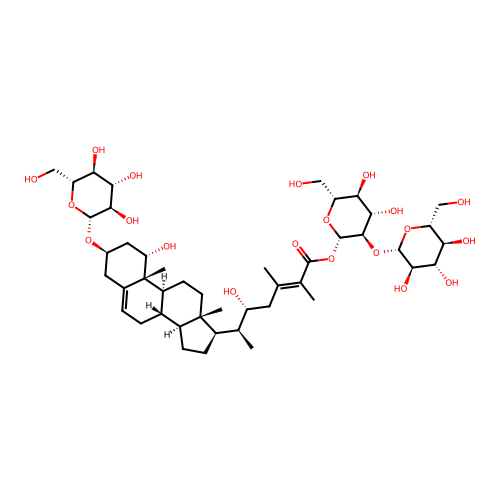 Ergosta-5,24-dien-26-oic acid, 3-(beta-D-glucopyranosyloxy)-1,22-dihydroxy-, 2-O-beta-D-glucopyranosyl-beta-D-glucopyranosyl ester, (1alpha,3beta,22R,24E)- structure
