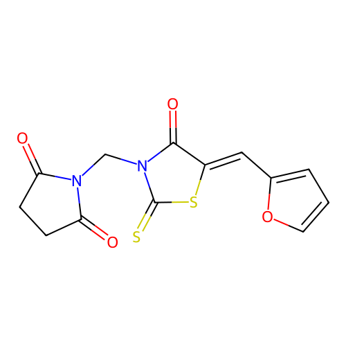 1-((5-(2-furylmethylene)-4-oxo-2-thioxo-1,3-thiazolidin-3-yl structure