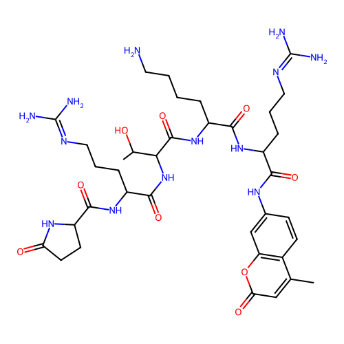 Pyr-Arg-Thr-Lys-Arg-AMC structure