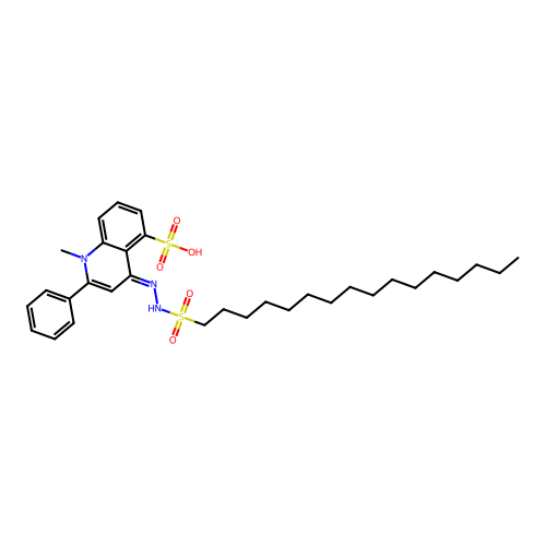 1-Hexadecanesulfonic (1-methyl-2-phenyl-5-sulfo-4(1H)-quinolylidene)hydrazide structure