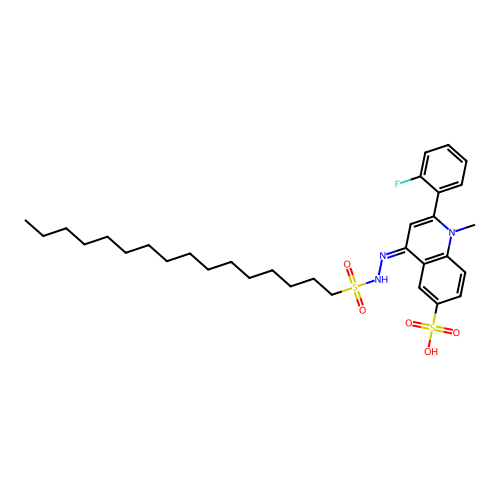 1-Hexadecanesulfonic acid(1-methyl-2-(O-fluorophenyl)-6-sulfo-4(1H)-quinolyliden structure