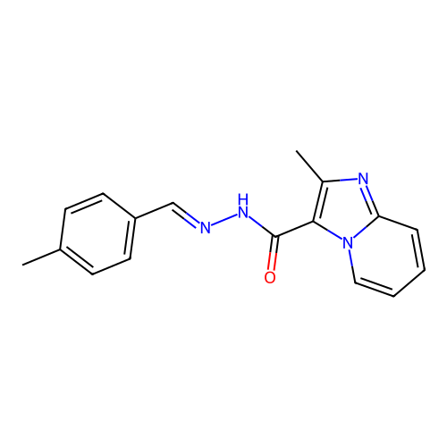 2-methyl-N'-(4-methylbenzylidene)imidazo[1,2-a]pyridine-3-carbohydrazide structure