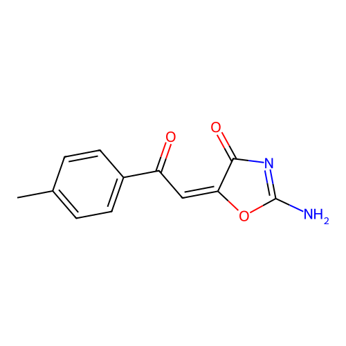 4(5H)-Oxazolone, 2-amino-5-(2-(4-methylphenyl)-2-oxoethylidene)- structure