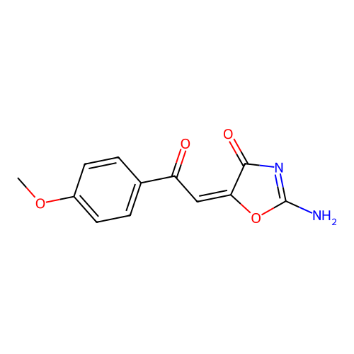 4(5H)-Oxazolone, 2-amino-5-(2-(4-methoxyphenyl)-2-oxoethylidene)- structure