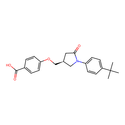 (S)-(+)-4-[1-(4-tert-Butylphenyl)-2-oxo-pyrrolidin-4-yl]methoxybenzoic acid structure