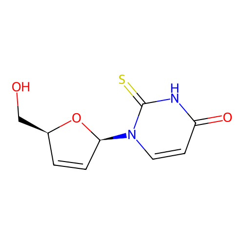 2',3'-Didehydro-2',3'-dideoxy-2-thiouridine structure