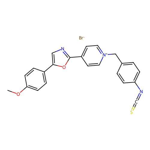 N-(4-Isothiocyanatobenzyl)-4-[5-(4-methoxyphenyl)-2-oxazolyl]pyridinium bromide structure