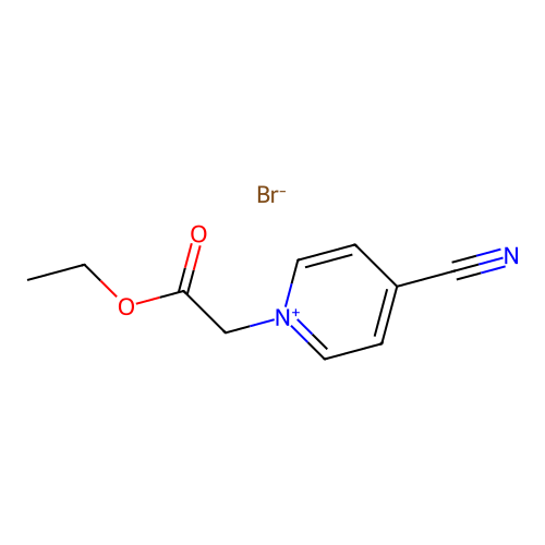 Ethyl 2-(4-cyanopyridinium-1-yl)acetate bromide structure