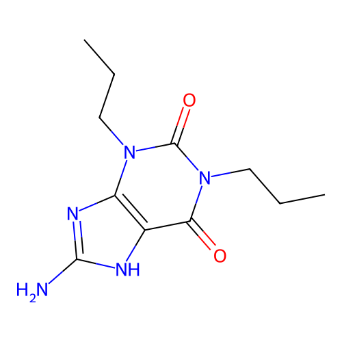8-amino-1,3-dipropyl-7H-purine-2,6-dione structure