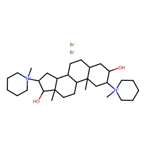 2,16-Bis(1-methylpiperidin-1-ium-1-yl)androstane-3,17-diol dibromide structure