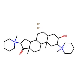 3-Hydroxy-2,16-bis(1-methylpiperidin-1-ium-1-yl)androstan-17-one dibromide structure