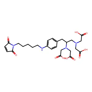 1-(4-(5-Maleimidopentyl)aminobenzyl)ethylenediaminetetraacetic acid structure