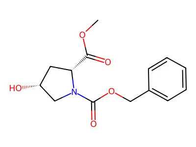 1-benzyl 2-methyl (2R,4R)-4-hydroxypyrrolidine-1,2-dicarboxylate structure