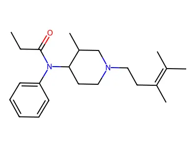 Propanamide, N-(1-(3,4-dimethyl-3-pentenyl)-3-methyl-4-piperidinyl)-N-phenyl- structure