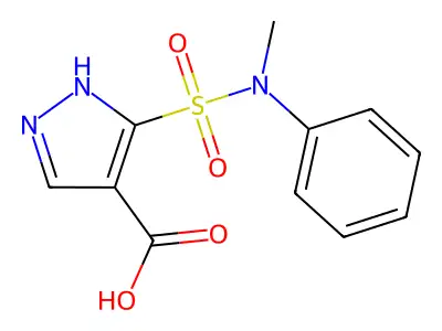 1H-Pyrazole-4-carboxylic acid, 3-((methylphenylamino)sulfonyl)- structure