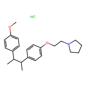 Pyrrolidine, 1-(2-(p-(alpha,beta-dimethyl-p-methoxyphenethyl)phenoxy)ethyl)-, hydrochloride, erythro- structure