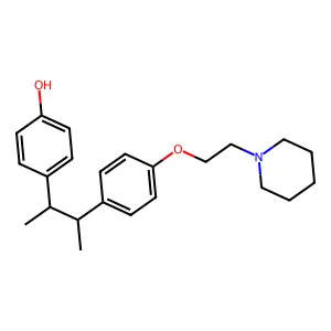 erythro-p-(alpha,beta-Dimethyl-p-(2-piperidinoethoxy)phenethyl)phenol structure