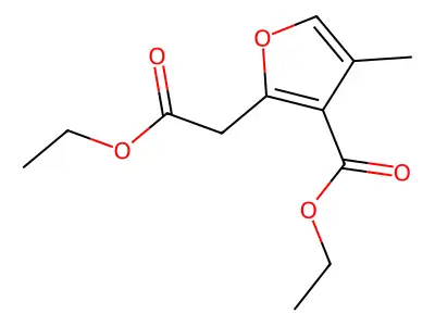 Ethyl 2-(2-ethoxy-2-oxoethyl)-4-methyl-3-furoate structure