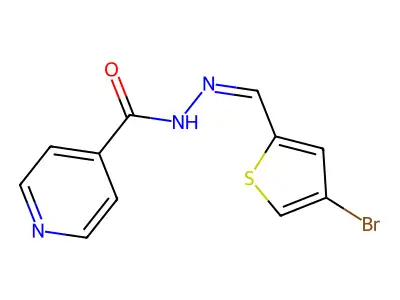 N-[(Z)-(4-bromothiophen-2-yl)methylideneamino]pyridine-4-carboxamide structure