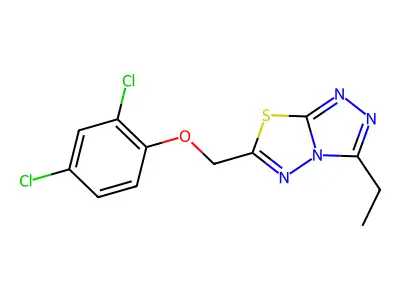 6-[(2,4-Dichlorophenoxy)methyl]-3-ethyl-[1,2,4]triazolo[3,4-b][1,3,4]thiadiazole structure