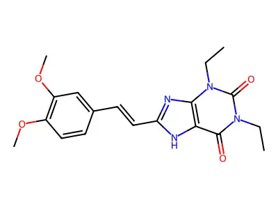 (E)-8-(3,4-Dimethoxystyryl)-1,3-diethyl-1H-purine-2,6(3H,7H)-dione structure