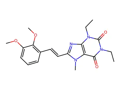 8-[2-(2,3-Dimethoxyphenyl)ethenyl]-1,3-diethyl-7-methylpurine-2,6-dione structure