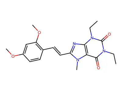8-[2-(2,4-Dimethoxyphenyl)ethenyl]-1,3-diethyl-7-methylpurine-2,6-dione structure
