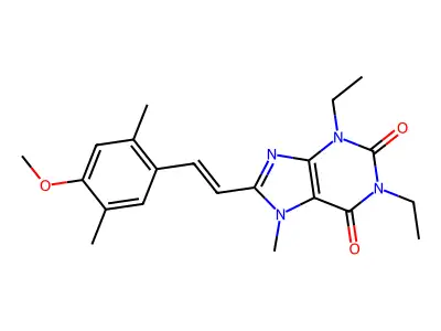1,3-Diethyl-8-[2-(4-methoxy-2,5-dimethylphenyl)ethenyl]-7-methylpurine-2,6-dione structure