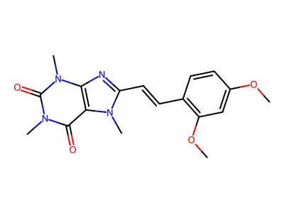 8-[2-(2,4-Dimethoxyphenyl)ethenyl]-1,3,7-trimethylpurine-2,6-dione structure