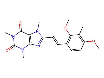 8-[2-(2,4-Dimethoxy-3-methylphenyl)ethenyl]-1,3,7-trimethylpurine-2,6-dione structure