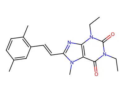 8-[2-(2,5-Dimethylphenyl)ethenyl]-1,3-diethyl-7-methylpurine-2,6-dione structure