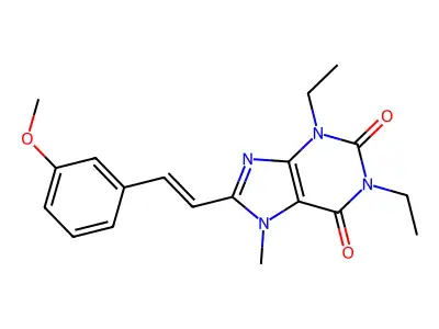 1,3-Diethyl-8-[2-(3-methoxyphenyl)ethenyl]-7-methylpurine-2,6-dione structure
