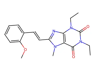 1,3-Diethyl-8-[2-(2-methoxyphenyl)ethenyl]-7-methylpurine-2,6-dione structure