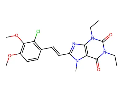 8-[2-(2-Chloro-3,4-dimethoxyphenyl)ethenyl]-1,3-diethyl-7-methylpurine-2,6-dione structure
