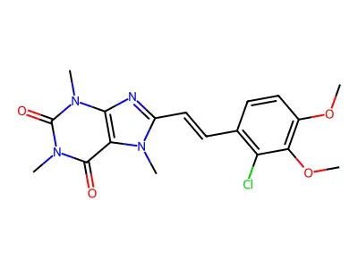 8-[2-(2-Chloro-3,4-dimethoxyphenyl)ethenyl]-1,3,7-trimethylpurine-2,6-dione structure