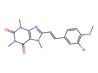 8-[2-(3-Bromo-4-methoxyphenyl)ethenyl]-1,3,7-trimethylpurine-2,6-dione structure