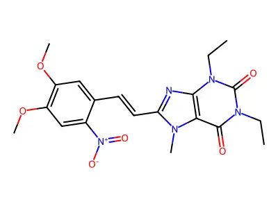 8-[2-(4,5-Dimethoxy-2-nitrophenyl)ethenyl]-1,3-diethyl-7-methylpurine-2,6-dione structure