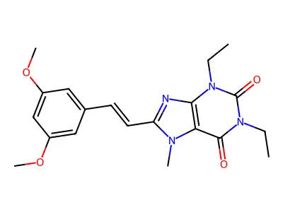 8-[2-(3,5-Dimethoxyphenyl)ethenyl]-1,3-diethyl-7-methylpurine-2,6-dione structure