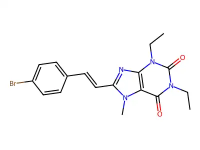 8-[2-(4-Bromophenyl)ethenyl]-1,3-diethyl-7-methylpurine-2,6-dione structure