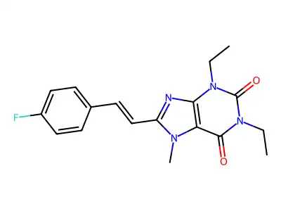 1,3-Diethyl-8-[2-(4-fluorophenyl)ethenyl]-7-methylpurine-2,6-dione structure