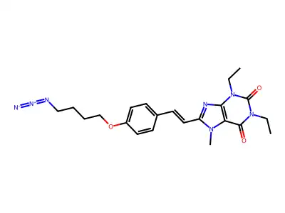 8-[2-[4-(4-Azidobutoxy)phenyl]ethenyl]-1,3-diethyl-7-methylpurine-2,6-dione structure