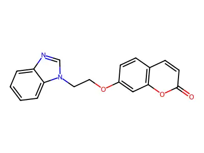 2H-1-Benzopyran-2-one, 7-(2-(1H-benzimidazol-1-yl)ethoxy)- structure