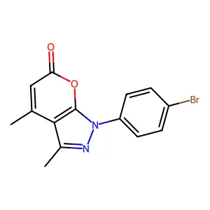 1-(4-Bromophenyl)-3,4-dimethylpyrano[2,3-c]pyrazol-6(1H)-one structure