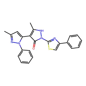 3,3'-Dimethyl-1-(4-pheny-2-thiazolyl)-1'-phenyl-5-hydroxy[4,5']-bipyrazol structure