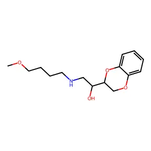 1,4-Benzodioxan-2-methanol, alpha-(((4-methoxybutyl)amino)methyl)- structure