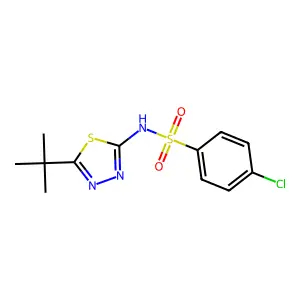 4-Chloro-N-(5-(1,1-dimethylethyl)-1,3,4-thiadiazol-2-yl)benzenesulfonamide structure