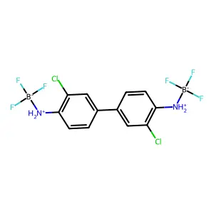 [[2-chloro-4-[3-chloro-4-(trifluoroboranuidylazaniumyl)phenyl]phenyl]azaniumyl]-trifluoroboranuide structure