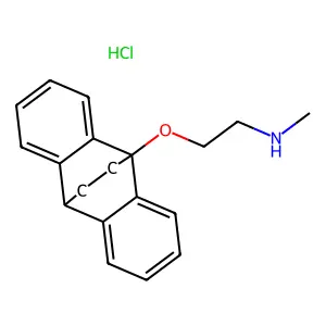 9,10-Ethanoanthracene, 9,10-dihydro-9-(2-(methylamino)ethoxy)-, hydrochloride structure