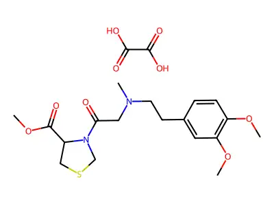 3-((N-Methylhomoveratrylamino)acetyl)-4-methoxycarbonylthiazolidine oxalate structure